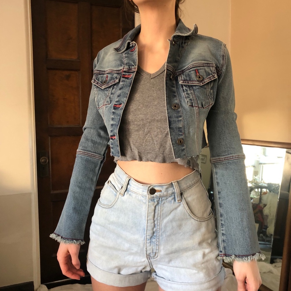 GUESS JEANS belle sleeve denim jacket